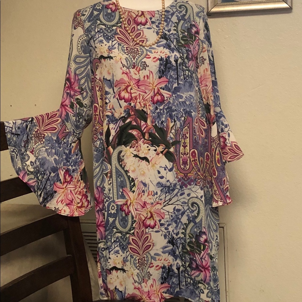 Summery blue with gush is paisley dress